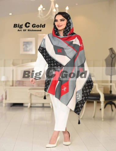 شال نخی منگوله دار عرض 75 کد 8561