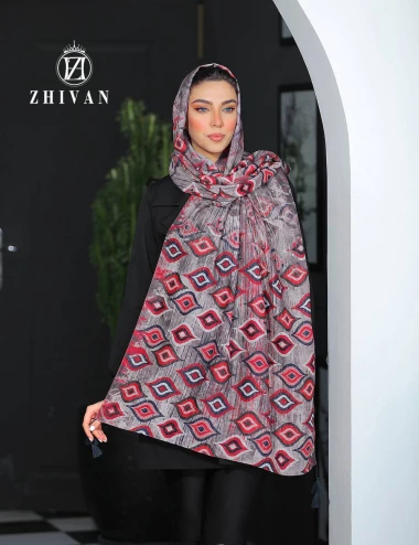 شال نخی منگوله دار رنگ سال عرض 75 کد 8410