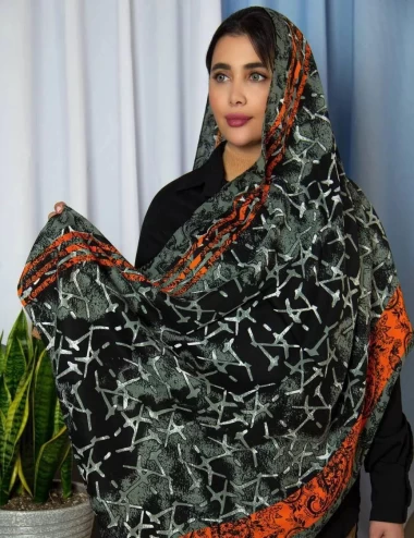 شال نخی منگوله دار عرض 75 کد 6568
