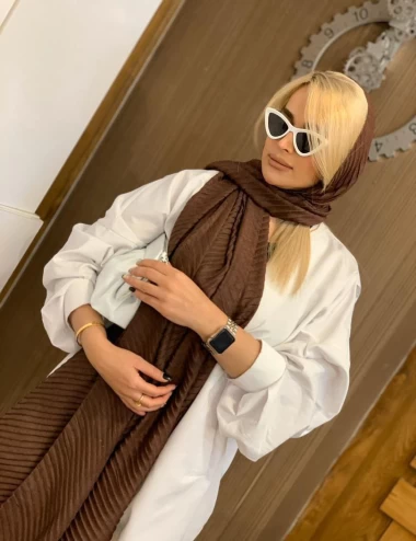 شال پلیسه جناقی پاییزه عرض 75 کد 5935