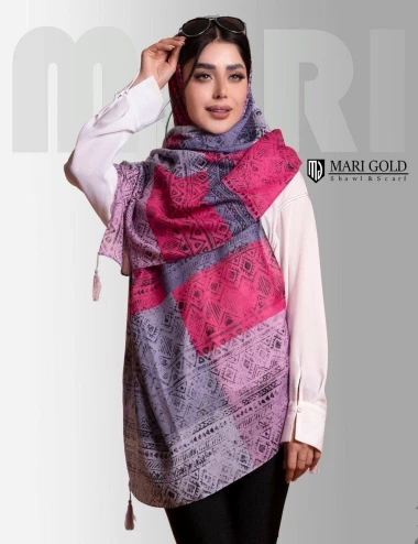 شال نخی منگوله دار رنگ سال عرض 75 کد 8392