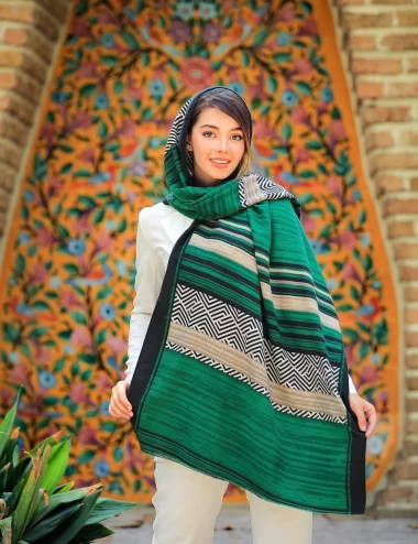 شال موهر ریشه پرزی عرض 75 کد 6083