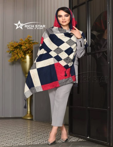 شال نخی بهاره منگوله دار کد 8753