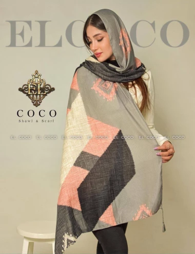 شال نخی منگوله دار عرض 75 کد 8447