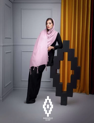 شال نخ پنبه دورو مزونی عرض 75 کد 5756