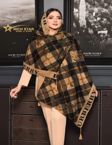 شال نخی منگوله دار عرض 75 کد 8270