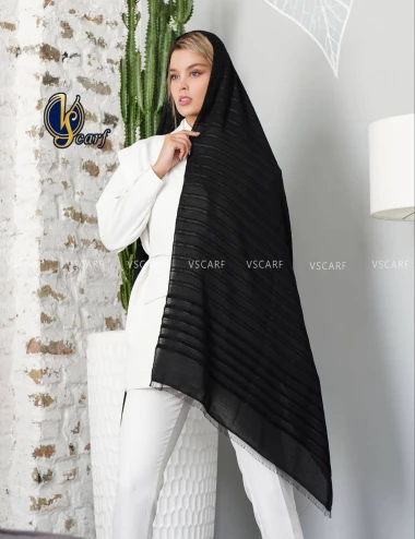 شال مشکی پارلا عرض 75 کد 8525