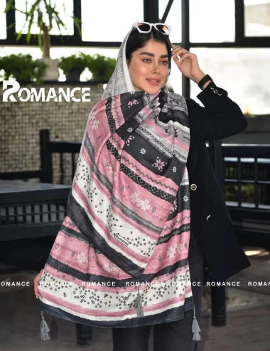 شال نخی پاییزه منگوله دار عرض 75 کد 5952