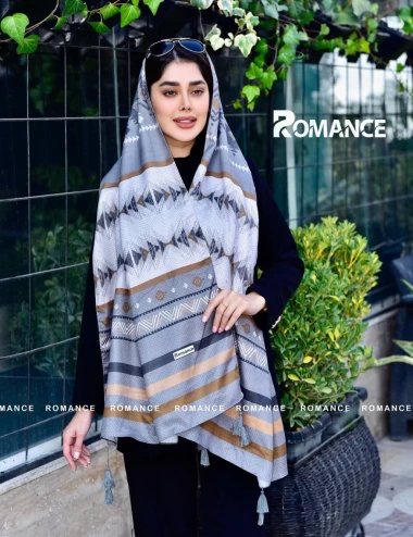 شال نخی پاییزه منگوله دار عرض 75 کد 5951