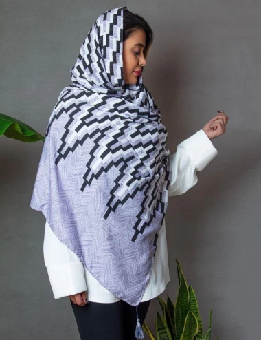 شال نخی پاییزه منگوله دار عرض 75 کد 5507
