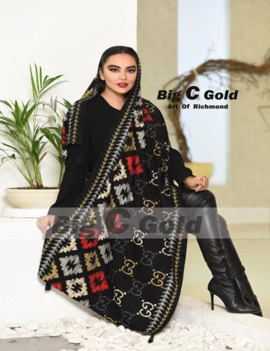شال نخی پاییزه منگوله دار عرض 75 کد 6303