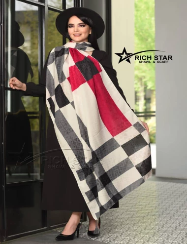 شال نخی بهاره منگوله دار کد 8753