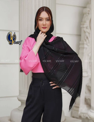 شال مشکی پارلا عرض 75 کد 8525