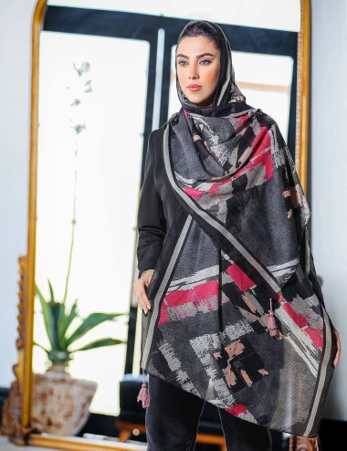 شال نخی منگوله دار کد 8909