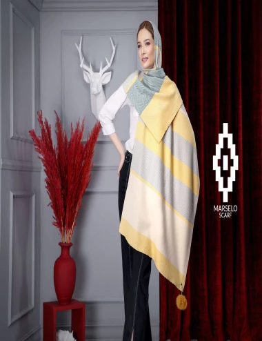 شال موهر وارداتی پوم دار کد 10402