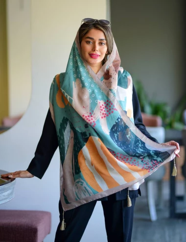 شال نخی منگوله دار کد 10085