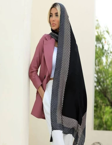 شال موهر منگوله دار عرض 75 کد 6395