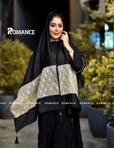 شال مجلسی شاین دستک کار شده عرض 75 کد 5382