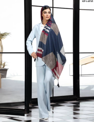شال نخی ترک منگوله دار عرض 75 کد 6130108389