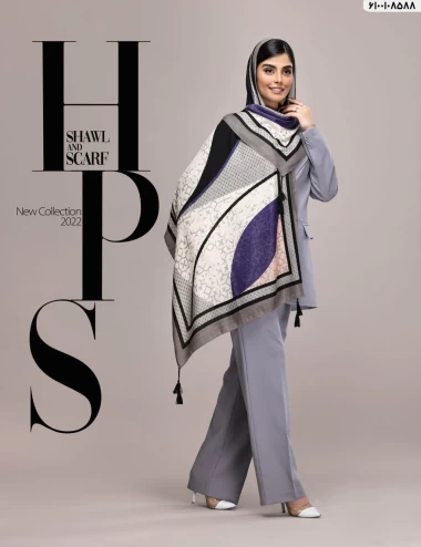 شال نخی ژاکارد منگوله دار عرض 75 کد 6100108588