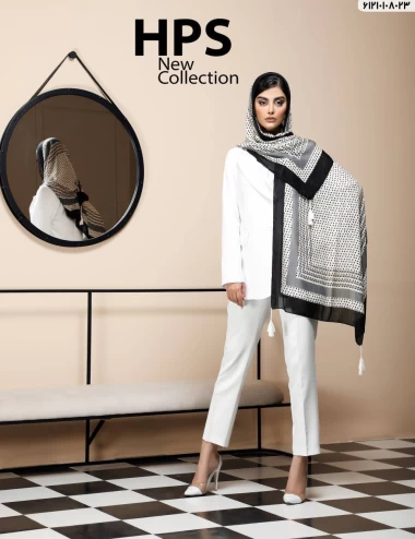 شال نخی سوزنی منگوله دار عرض 75 کد 61210108023