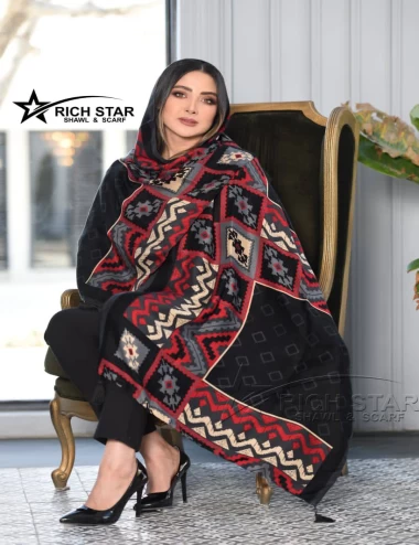 شال نخی بهاره منگوله دار عرض 75 کد 8366