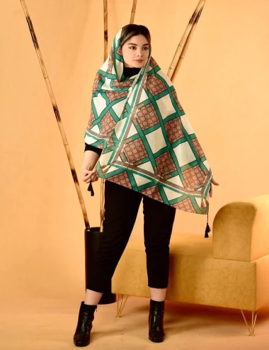 شال نخی منگوله دار عرض 75 کد 8516