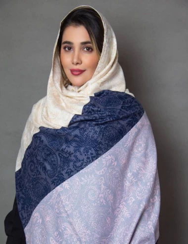 شال نخی پاییزه منگوله دار عرض 75 کد 6566