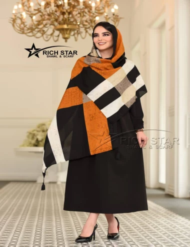 شال نخی بهاره منگوله دار کد 8753