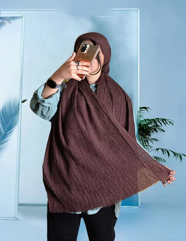شال پلیسه نخی پاییزه عرض 75 کد 5958