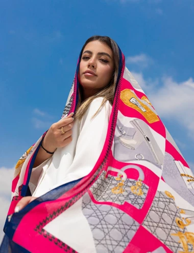 شال نخی بهاره منگولدار کد 8985
