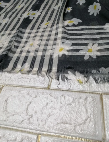 شال نخی یزدی ریشه پرزی عرض 75 کد 0505