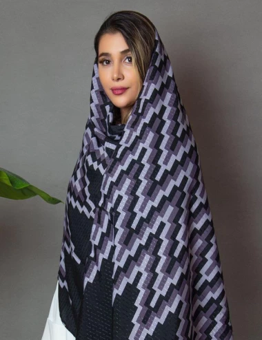 شال نخی پاییزه منگوله دار عرض 75 کد 5507