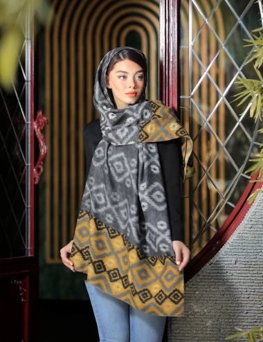 شال موهر ریشه پرزی عرض 75 کد 6221