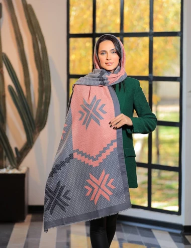 شال موهر ریشه پرزی عرض 70 کد 6322