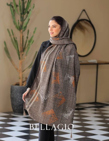 شال نخی منگوله دار عرض 75 کد 8428