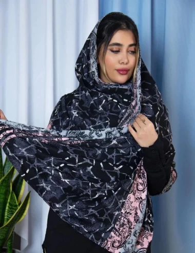 شال نخی منگوله دار عرض 75 کد 6568