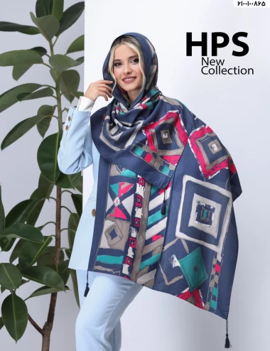 شال نخی ژاکارد منگوله دار عرض 75 کد 6100100865