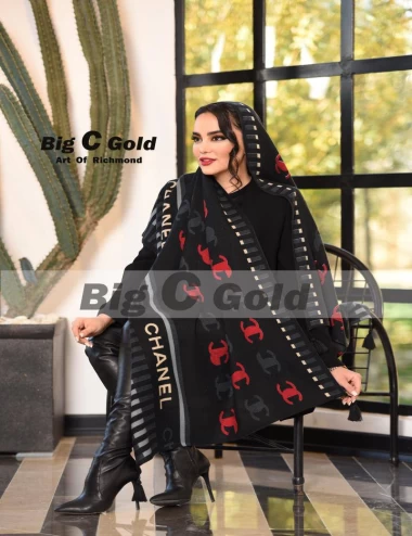 شال موهر منگوله دار عرض 75 کد 6306