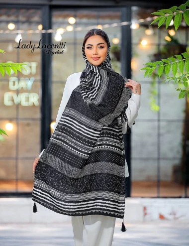 شال نخی منگوله دار کد 10176