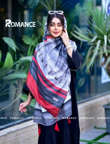 شال نخی پاییزه منگوله دار عرض 75 کد 5393