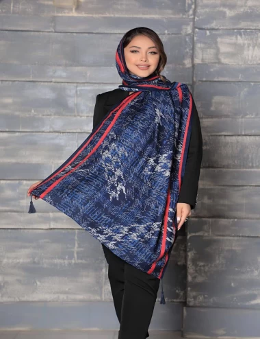 شال نخی پاییزه منگوله دار عرض 75 کد 6225