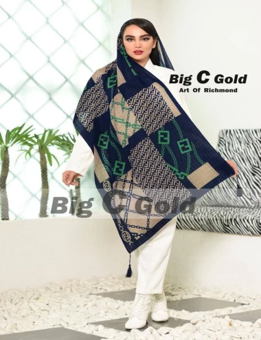 شال نخی پاییزه منگوله دار عرض 75 کد 5968
