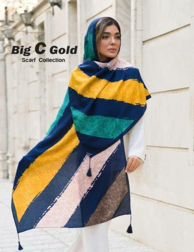 شال نخی ژاکارد منگوله دار 0644