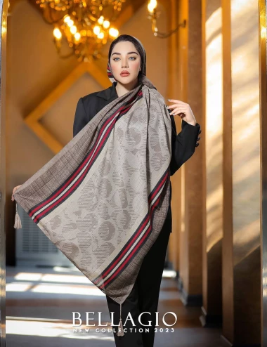شال نخی منگوله دار کد 8708