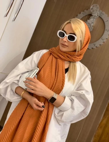 شال پلیسه جناقی پاییزه عرض 75 کد 5935