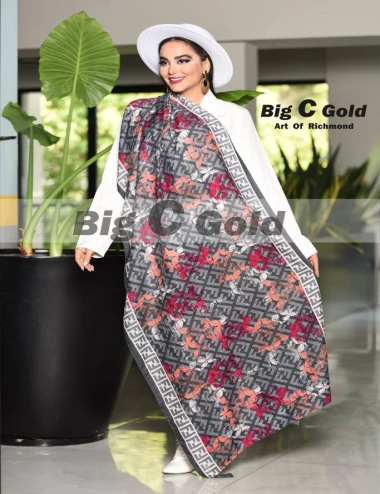 شال نخی پاییزه منگولدار کد5486