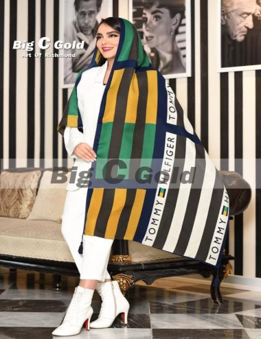 شال نخی پاییزه منگوله دار عرض 75 کد 5990
