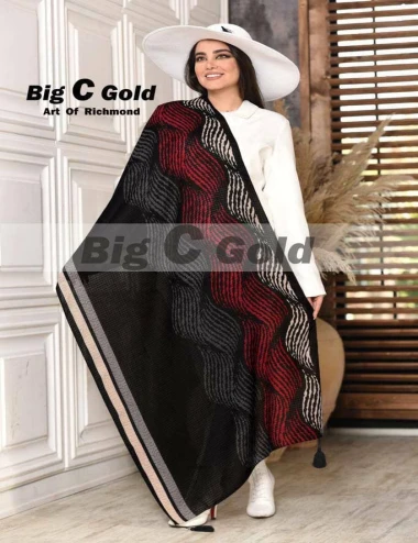 شال پاییزه کشمیر منگوله دار 0144