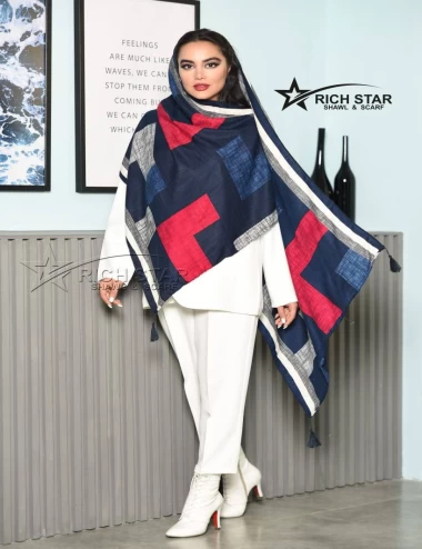 شال نخی پاییزه منگولدار کد5500